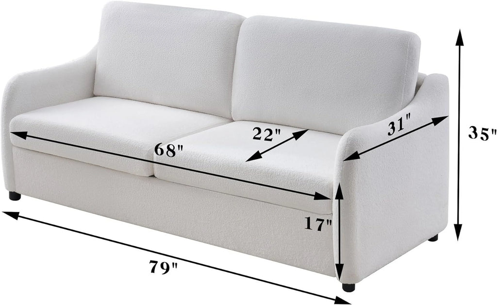White Boucle 3 Seater Sofa K6815
