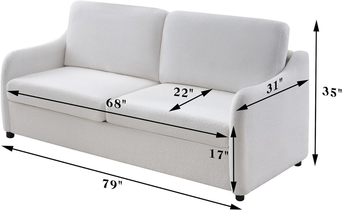 White Boucle 3 Seater Sofa K6815