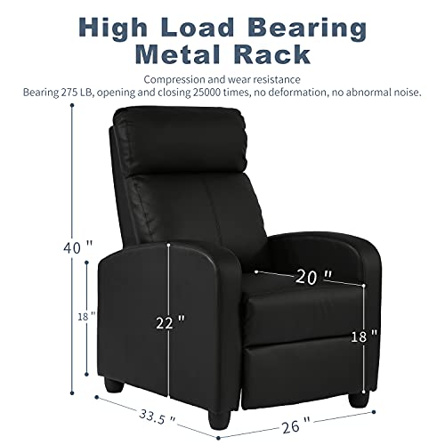 Black PU Leather Massage Recliner Chair with Footrest Z5638