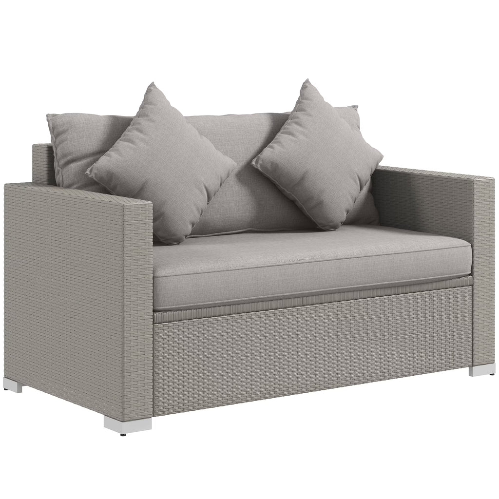 Gray Padded Outdoor Loveseat Sofa A868