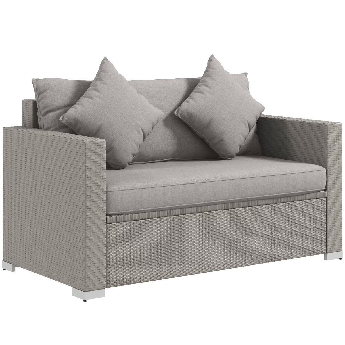 Gray Padded Outdoor Loveseat Sofa A868