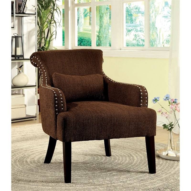 Brown Upholstered Accent Chair I329
