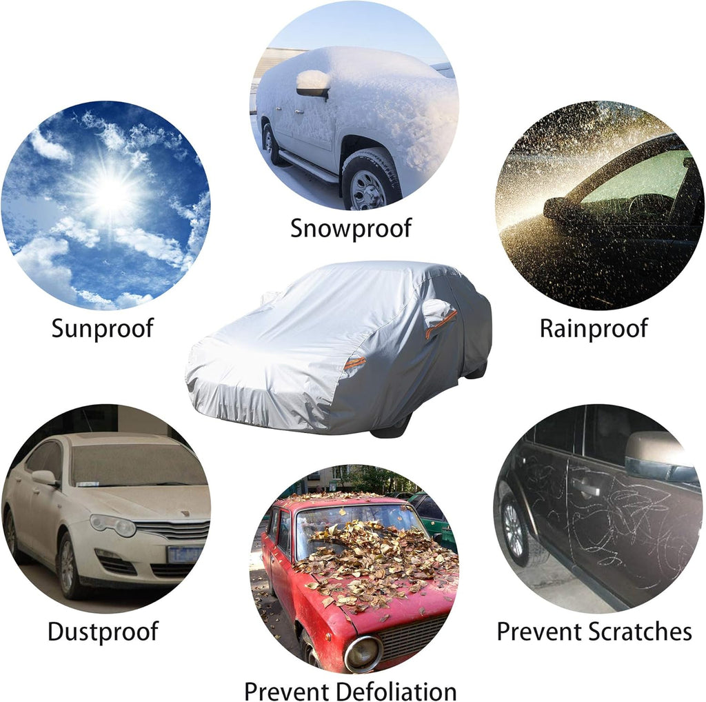 Waterproof All Weather Outdoor Car Cover with Zipper R286