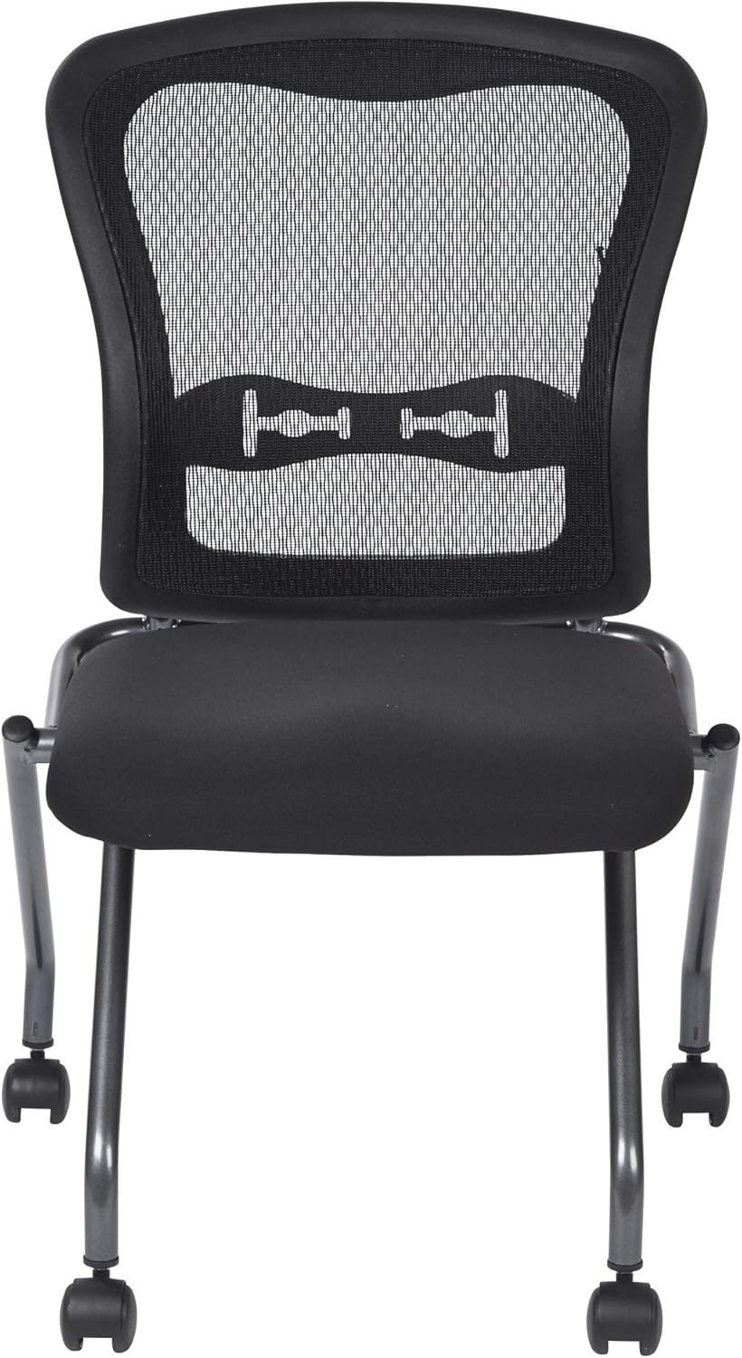 Coal Seat Armless Folding Chair with Casters, 2-Pack T742946