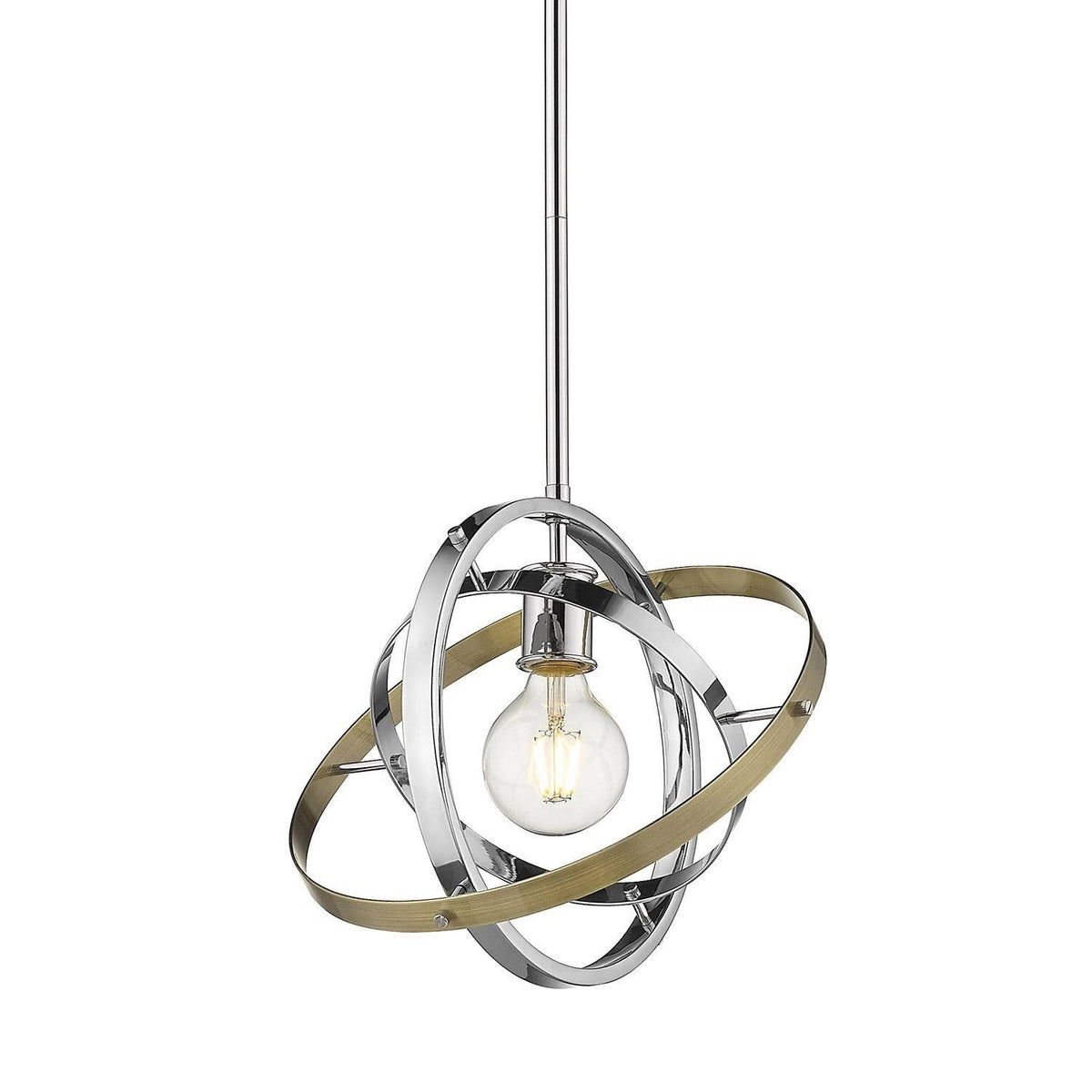 Chrome Semi-Flush Mount Light F155