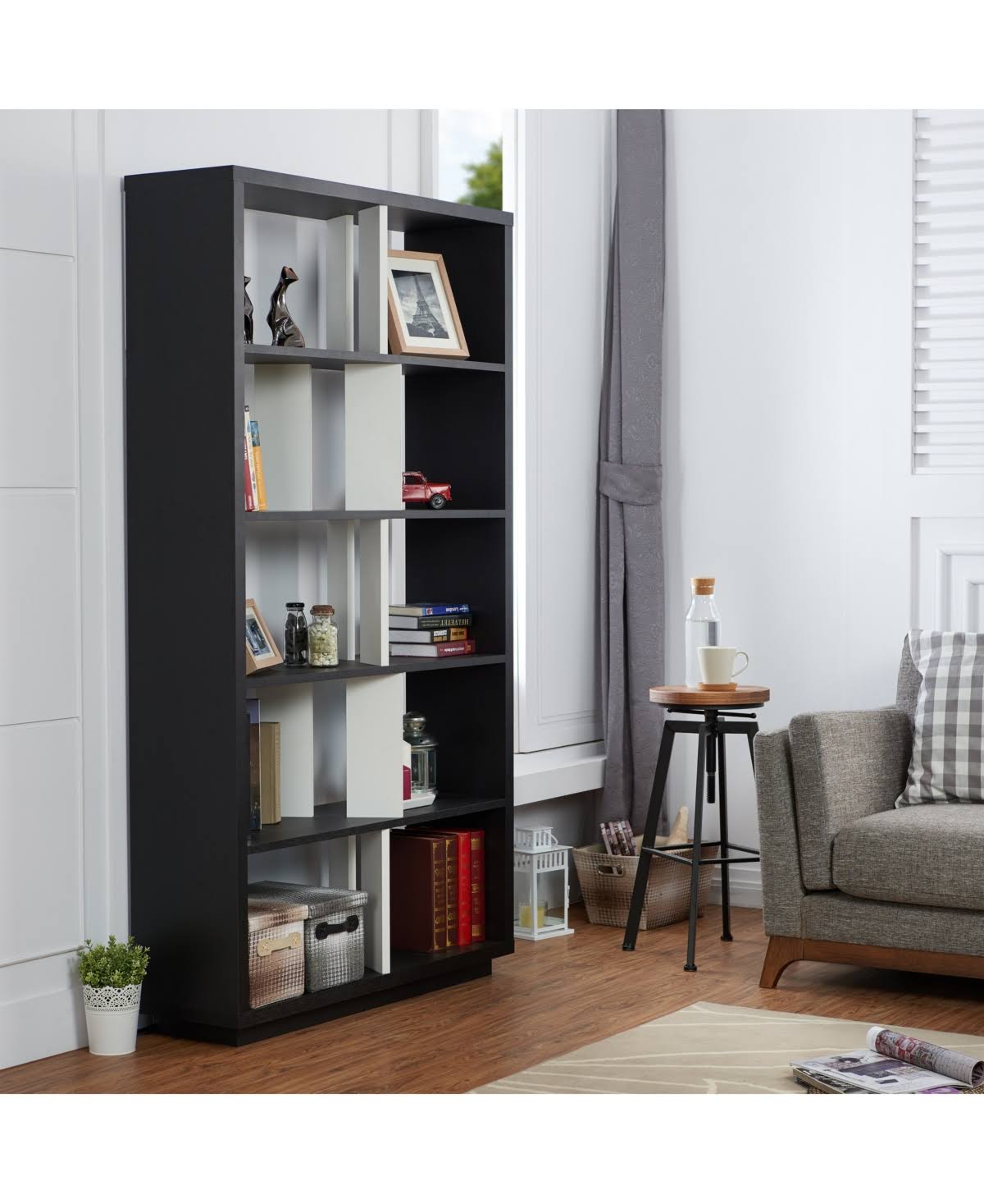 Black 5 Shelf Bookcase Q4566