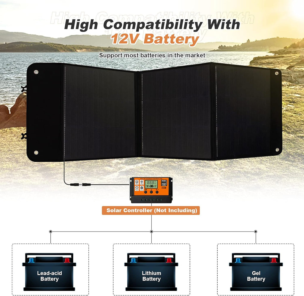 120W Foldable Monocrystalline Solar Panel with USB D970
