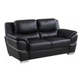 69" Modern Faux Leather Upholstered Loveseat in Black F207