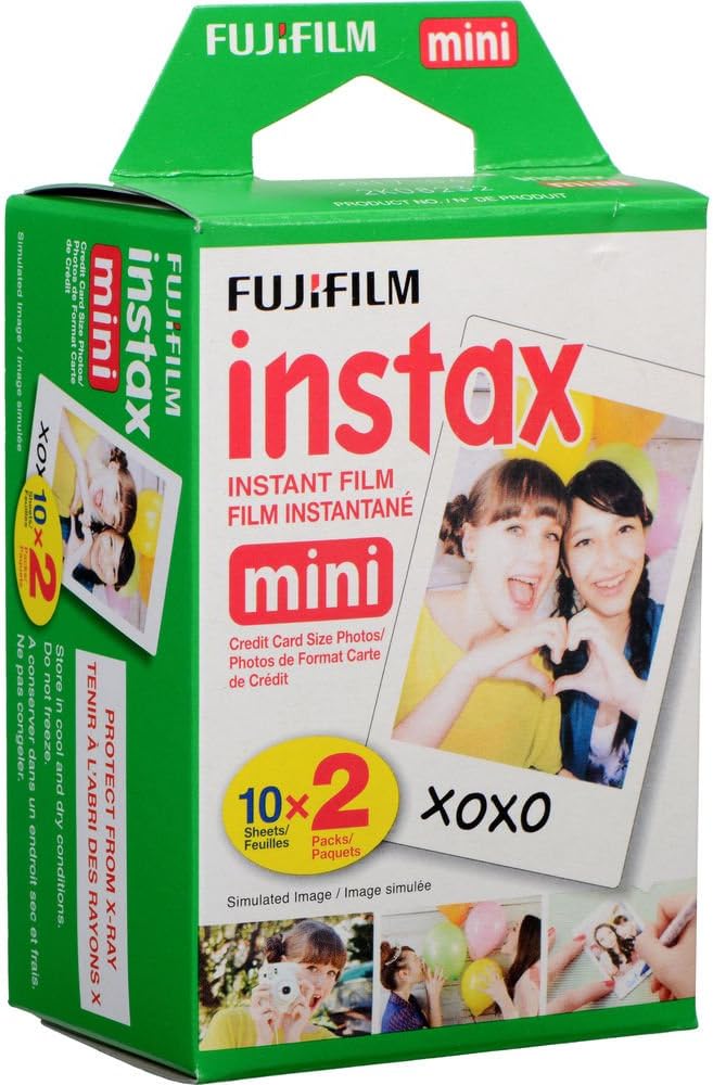 Instax Mini 40 Instant Film Camera (Black) Bundle with 20 Instax Mini Instant Film Shots + Padded Carrying Bag + 4 Rechargeable Batteries + Deluxe Cleaning Kit O51127