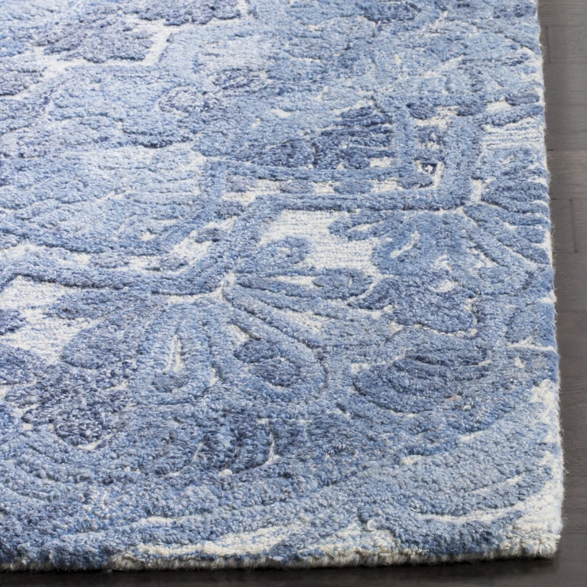 Blue / Ivory Handmade Rug L2564