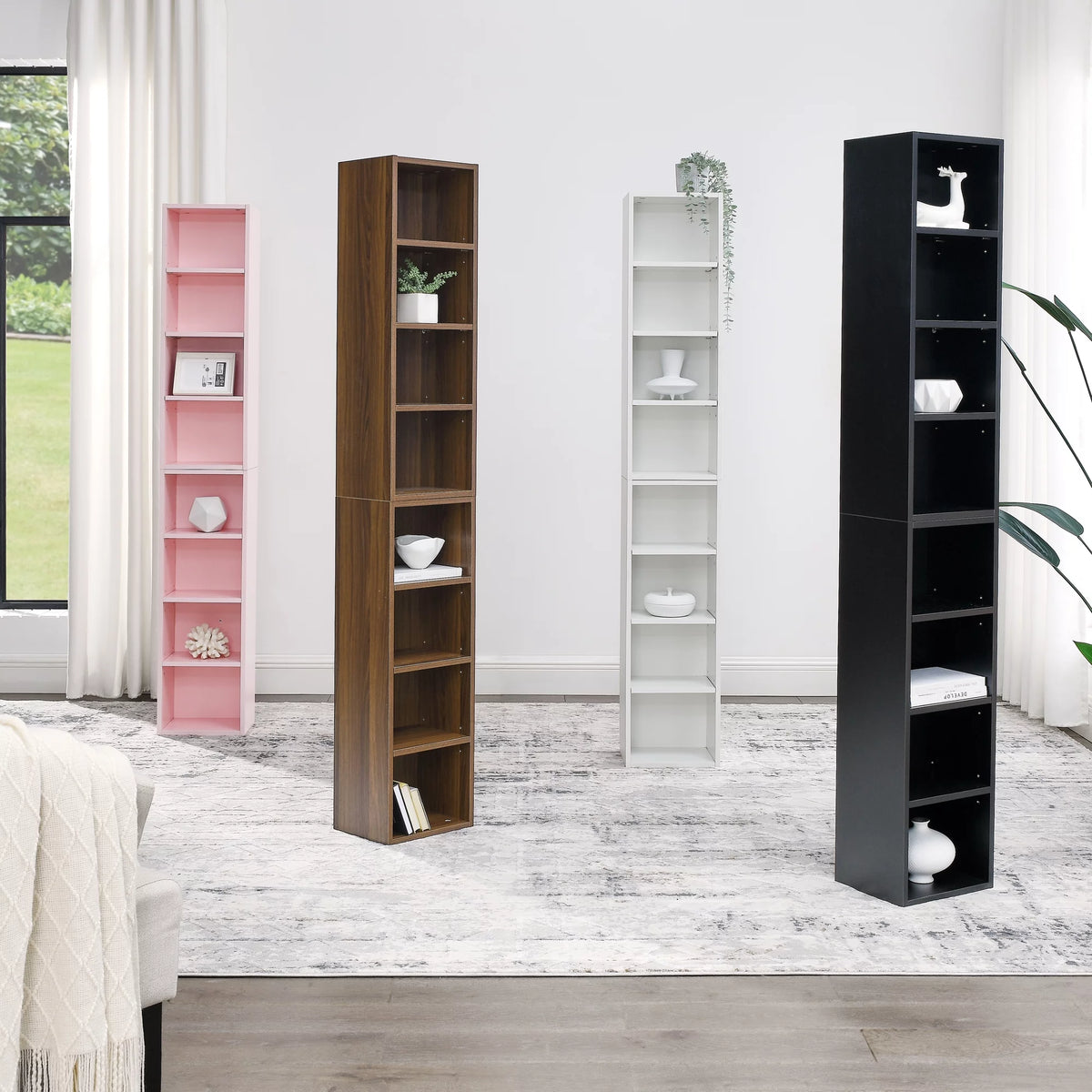 8-Tier Media Tower Rack with Adjustable Shelves C474799
