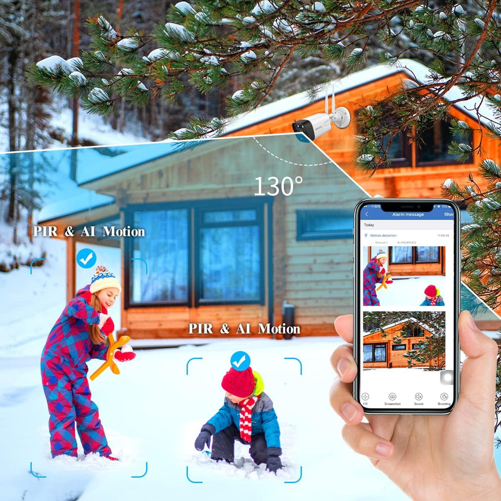 3K 5.0MP 1944P Wireless Security Camera System with 4TB Hard Drive and 8 Cameras Y438577