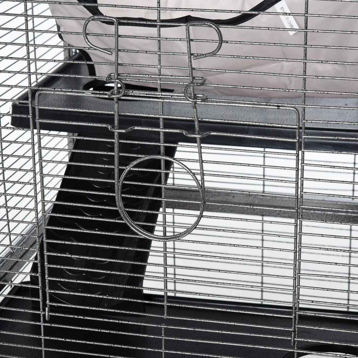 Rolling Small Animal Cage with 4 Platforms and Removable Tray Silver Grey J891