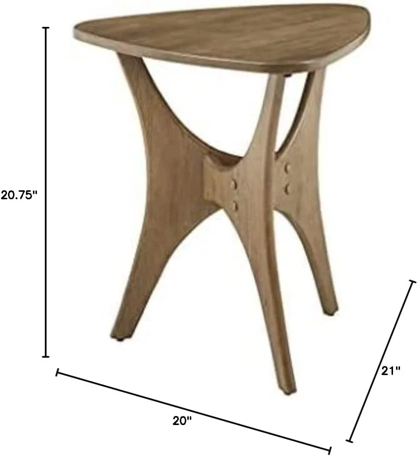 Light Brown Triangle Sofa Table with Solid Wood Legs Q5230