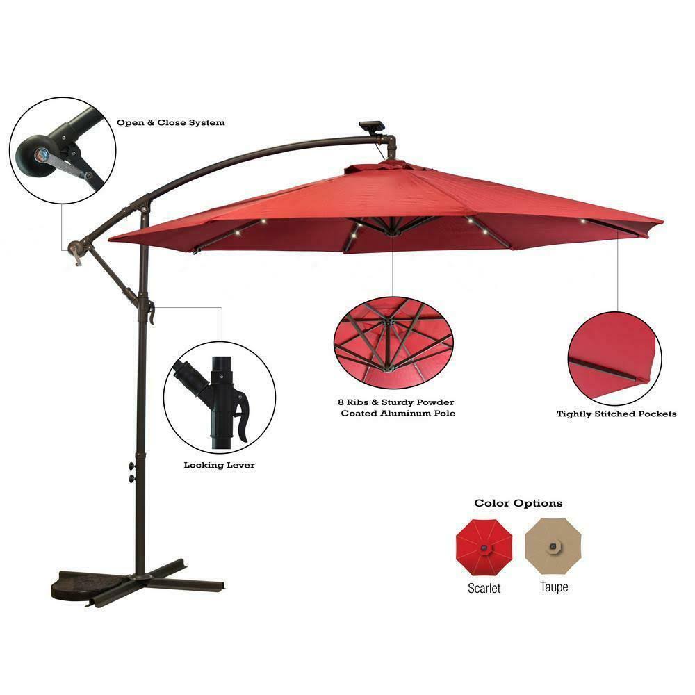 Scarlet Cantilever Solar Patio Umbrella Z9005