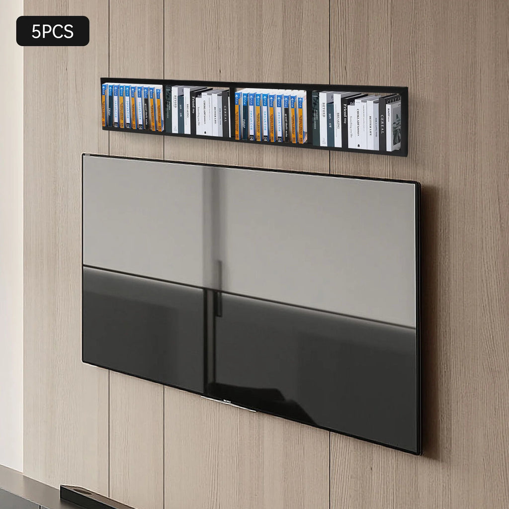 Metal Floating Shelf CD DVD Organizer Black R946417