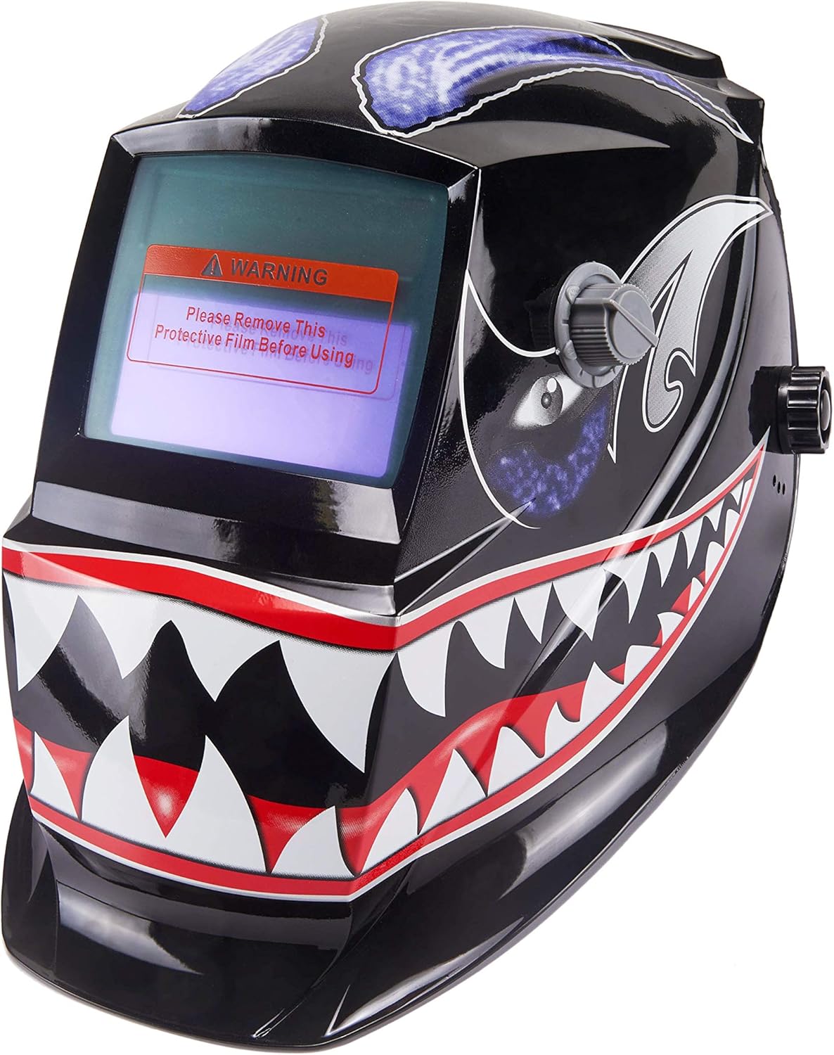 Auto Darkening Welding Helmet Solar Power Wide Viewing Field Hood Pack of 2 A9356
