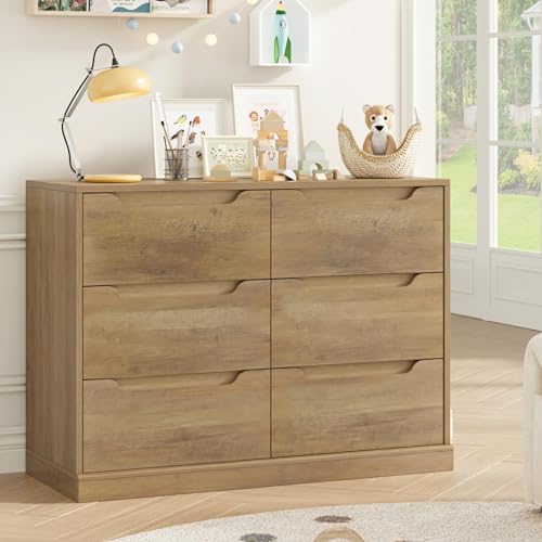 Dark Brown 6 Drawer Wood Dresser B68239