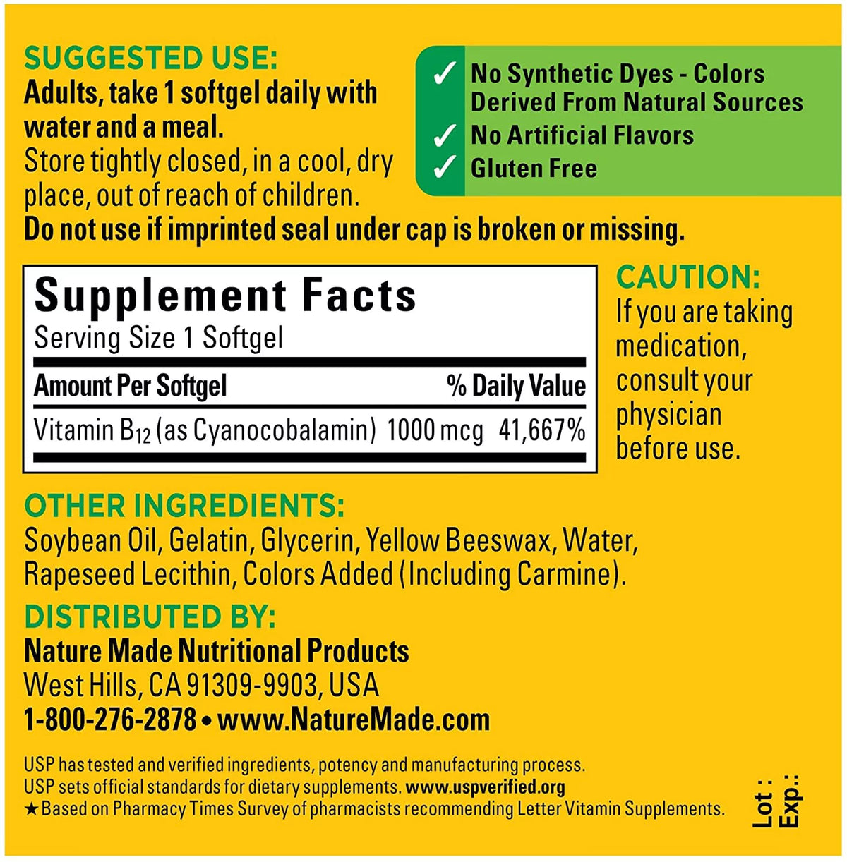 150 Count Vitamin B12 1000 mcg Softgels O2491