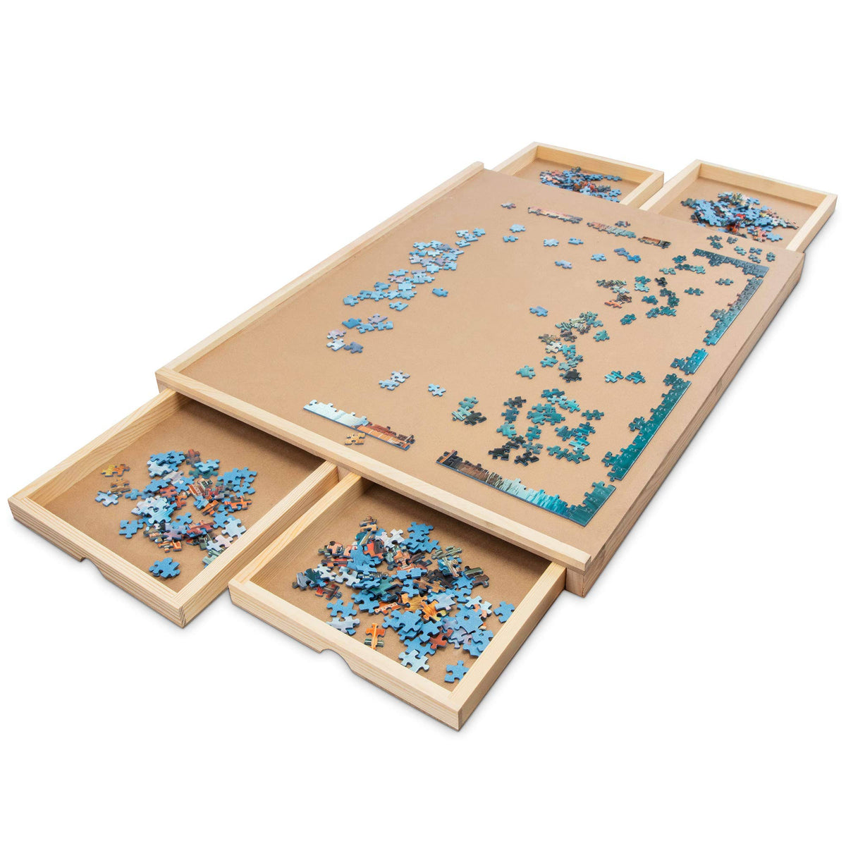 1000 Piece Wooden Puzzle Board with 4 Drawers Y32816
