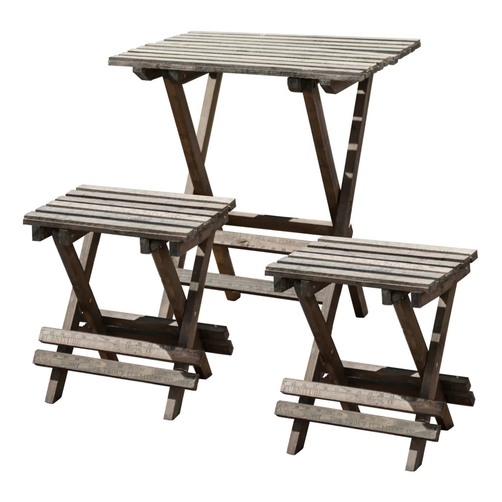 Brown Set of 3 Wooden Chairs M285