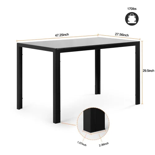Black Tempered Glass Dining Table Q84801