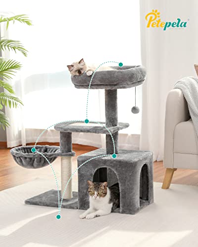 Green 32'' Cat Tree with Sisal Scratching Ramp and Hammock I54563