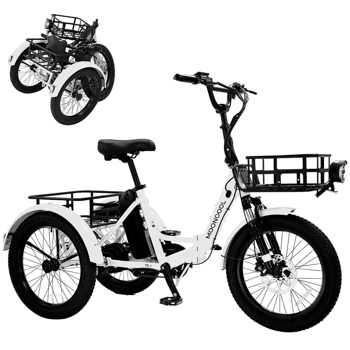20 x4in Fat Tire Electric Tricycle 500W E-bike Z616334