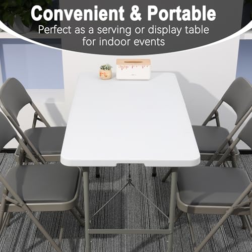 6FT White Portable Plastic Folding Table I2602