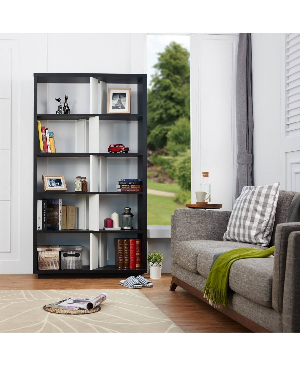 Black 5 Shelf Bookcase Q4566
