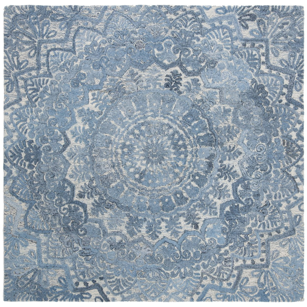 Blue / Ivory Handmade Rug L2564