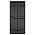 36 in. x 80 in. Black Steel Security Door with Perforated Metal Screen F7149