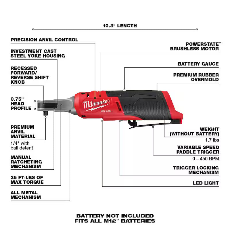 12V Lithium-Ion Brushless Cordless 1/4 in. Ratchet with Flood Light Y636176