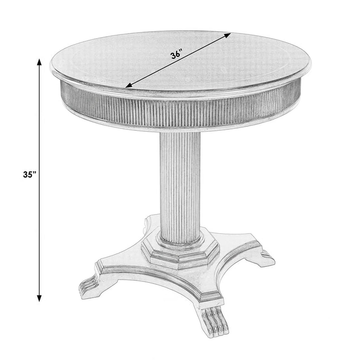 Brown Ribbed Wood Pedestal Foyer Table W966351