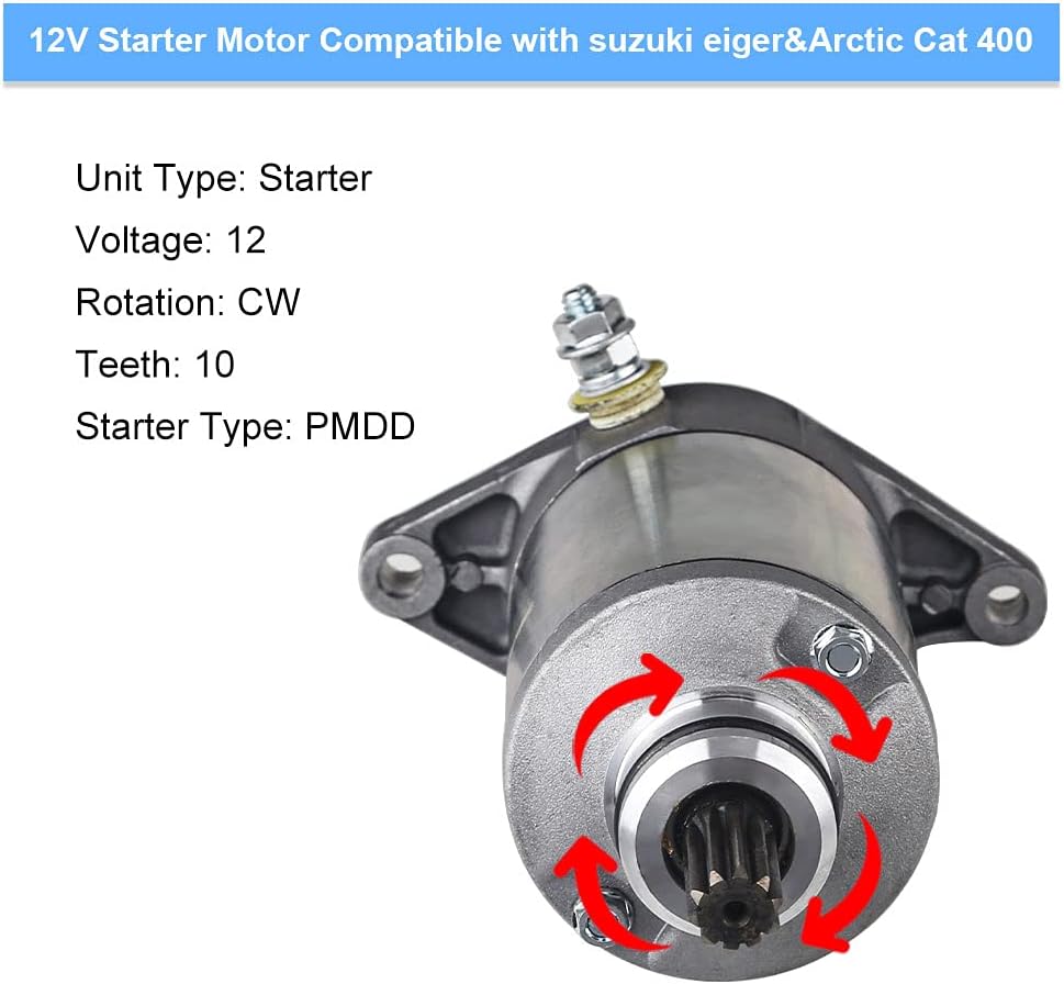 Starter Compatible with Suzuki Eiger 400 Arctic Cat LT-A400 LT-F400 2002-2007 Pack of 2 K190743