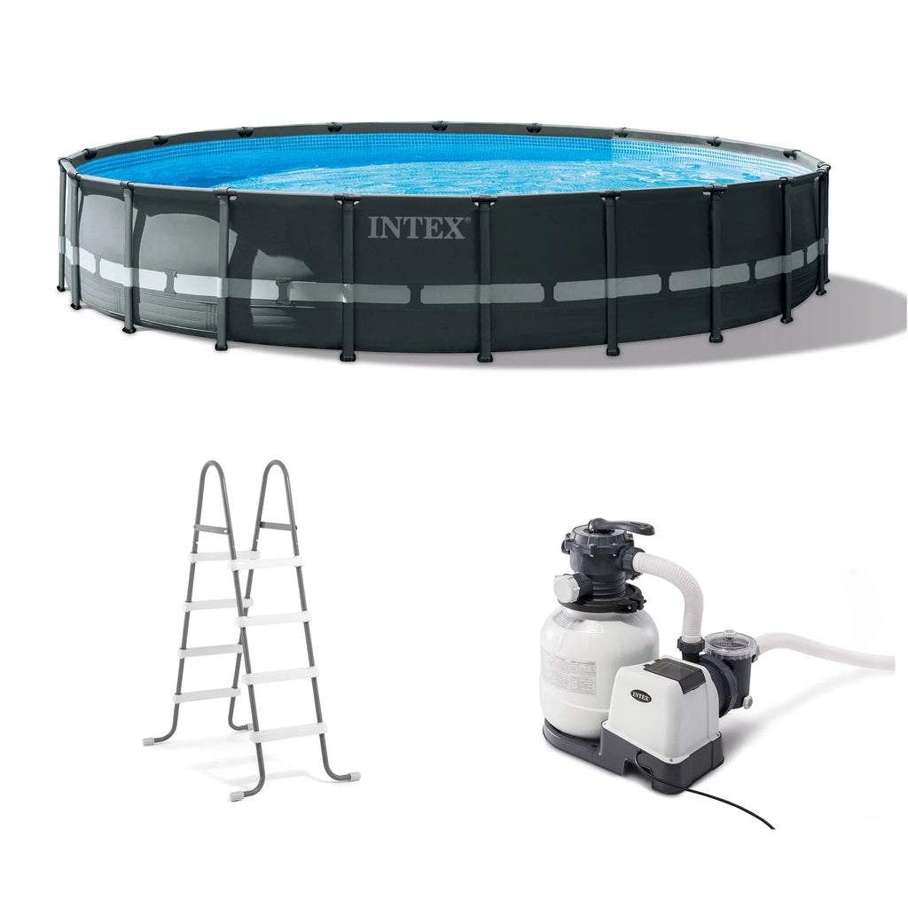 Round Frame Above Ground Swimming Pool with Sand Filter Pump Y58741