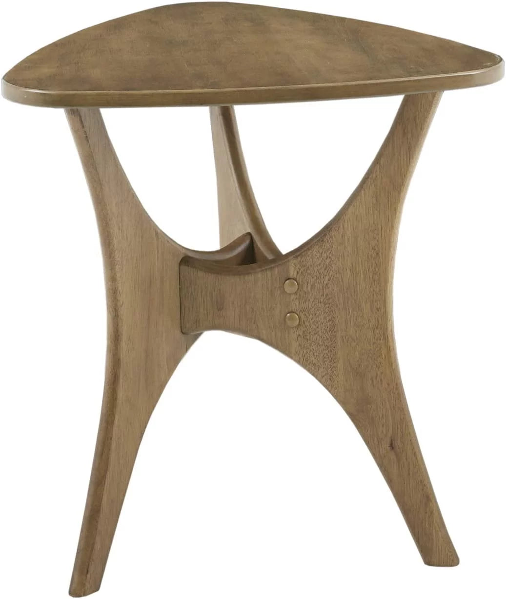 Light Brown Triangle Sofa Table with Solid Wood Legs Q5230