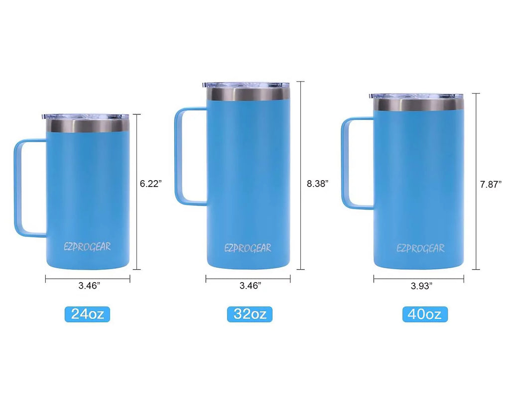 24 oz Stainless Steel Insulated Tumbler with Handle and Lid K501807