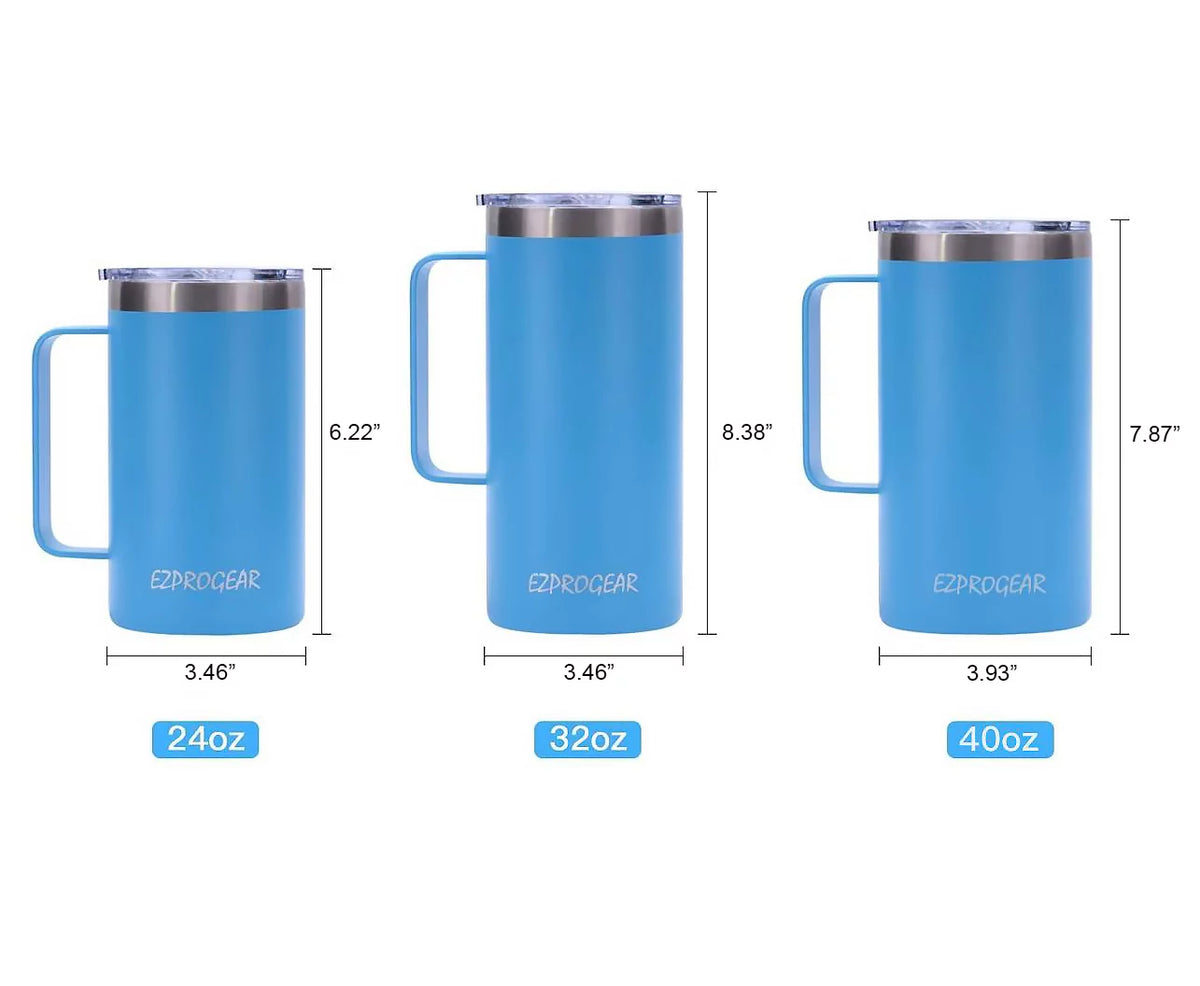 24 oz Stainless Steel Insulated Tumbler with Handle and Lid K501807