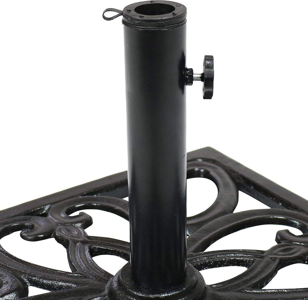 22-Inch Square Cast Iron Umbrella Base Black C663907