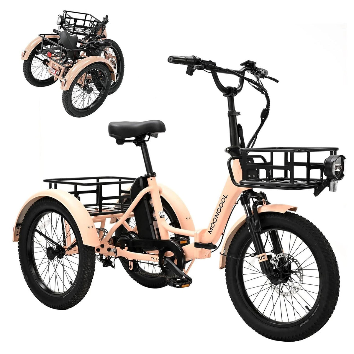 20 x4in Fat Tire Electric Tricycle 500W E-bike Z616334