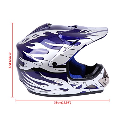 Youth Kids Offroad Helmet Motocross Helmet Dirt Bike ATV Motorcycle Helmet (Red, Medium) P5297