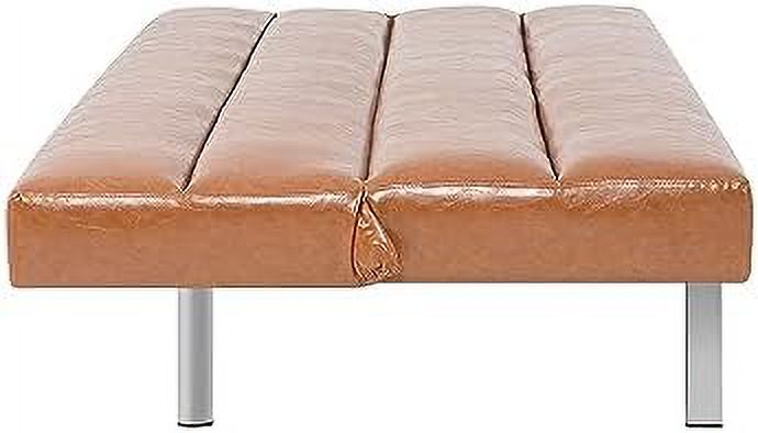Caramel Leather Futon Sofa Bed Y398052
