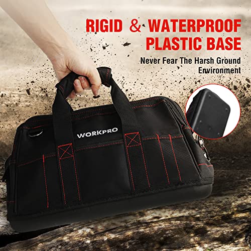 16-inch Wide Mouth Tool Storage Bag with Water Proof Rubber Base W322739