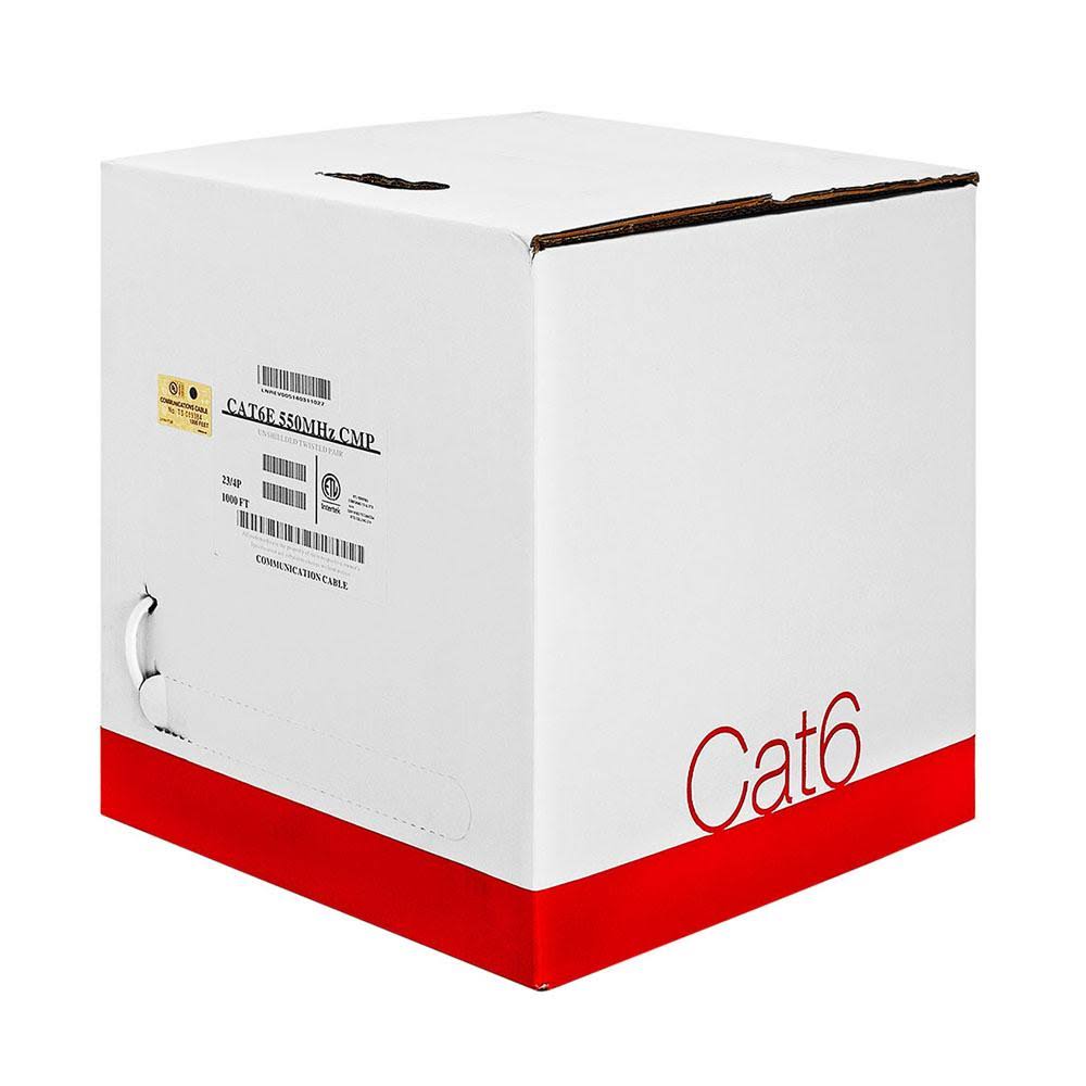 Cat6 23AWG Bare Copper 1000ft Ethernet Cable White A425317