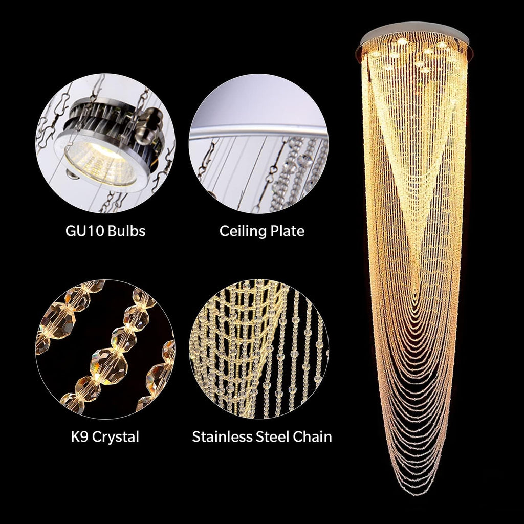 H91'' High Ceiling Modern Crystal Chandelier C539321