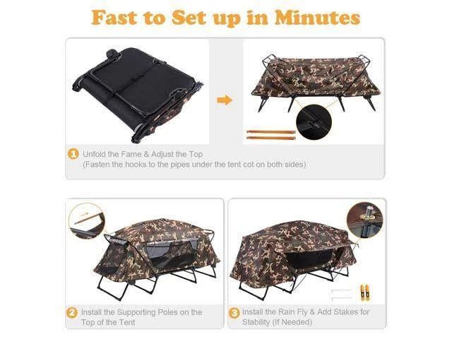Folding Camping Tent Cot with Rain Fly Y8928