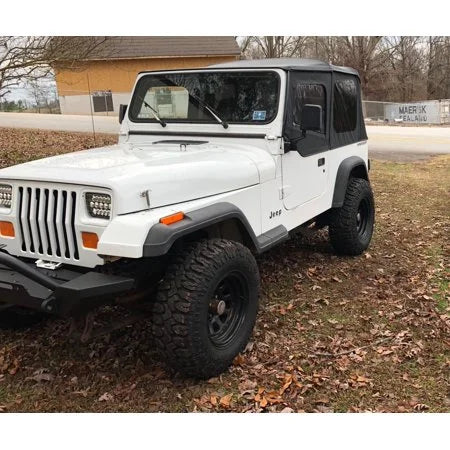 Convertible Soft Top Sailcloth for 1987-1995 Jeep Wrangler YJ Black 2 Door T141