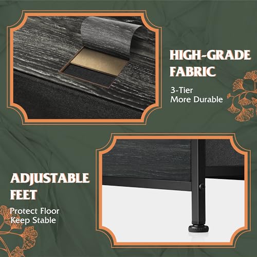 Charcoal Black 8 Fabric Drawer Dresser G385