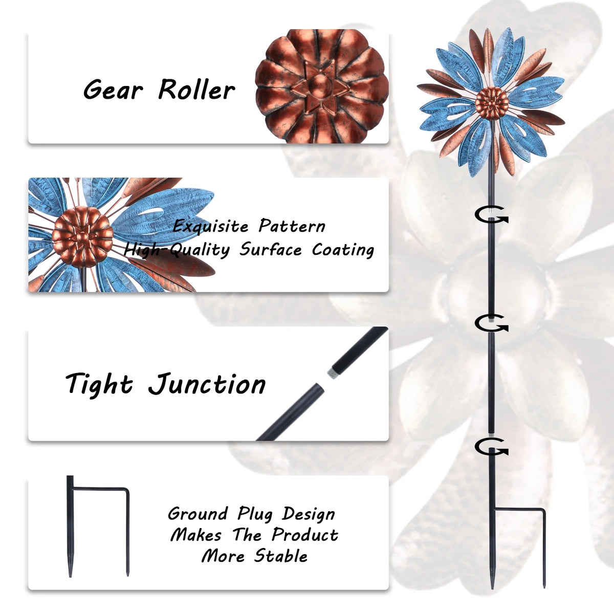 Metal Wind Spinner for Patio Lawn Garden Yard Art Decor Y200156